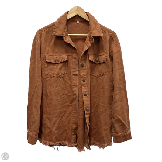 Jacket Shirt By Clothes Mentor In Brown, Size: M