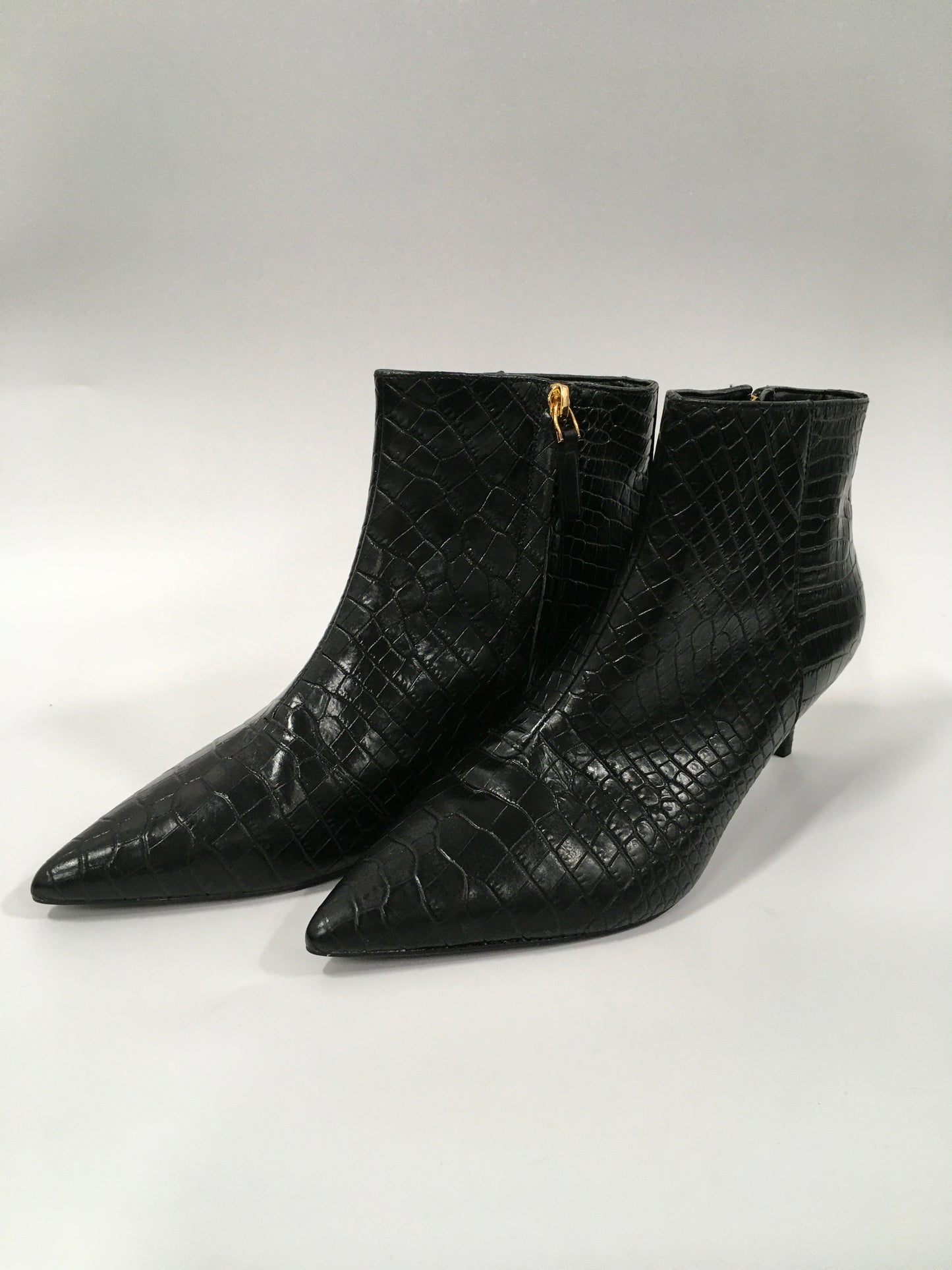 Black Boots Ankle Heels Lauren By Ralph Lauren, Size 8.5