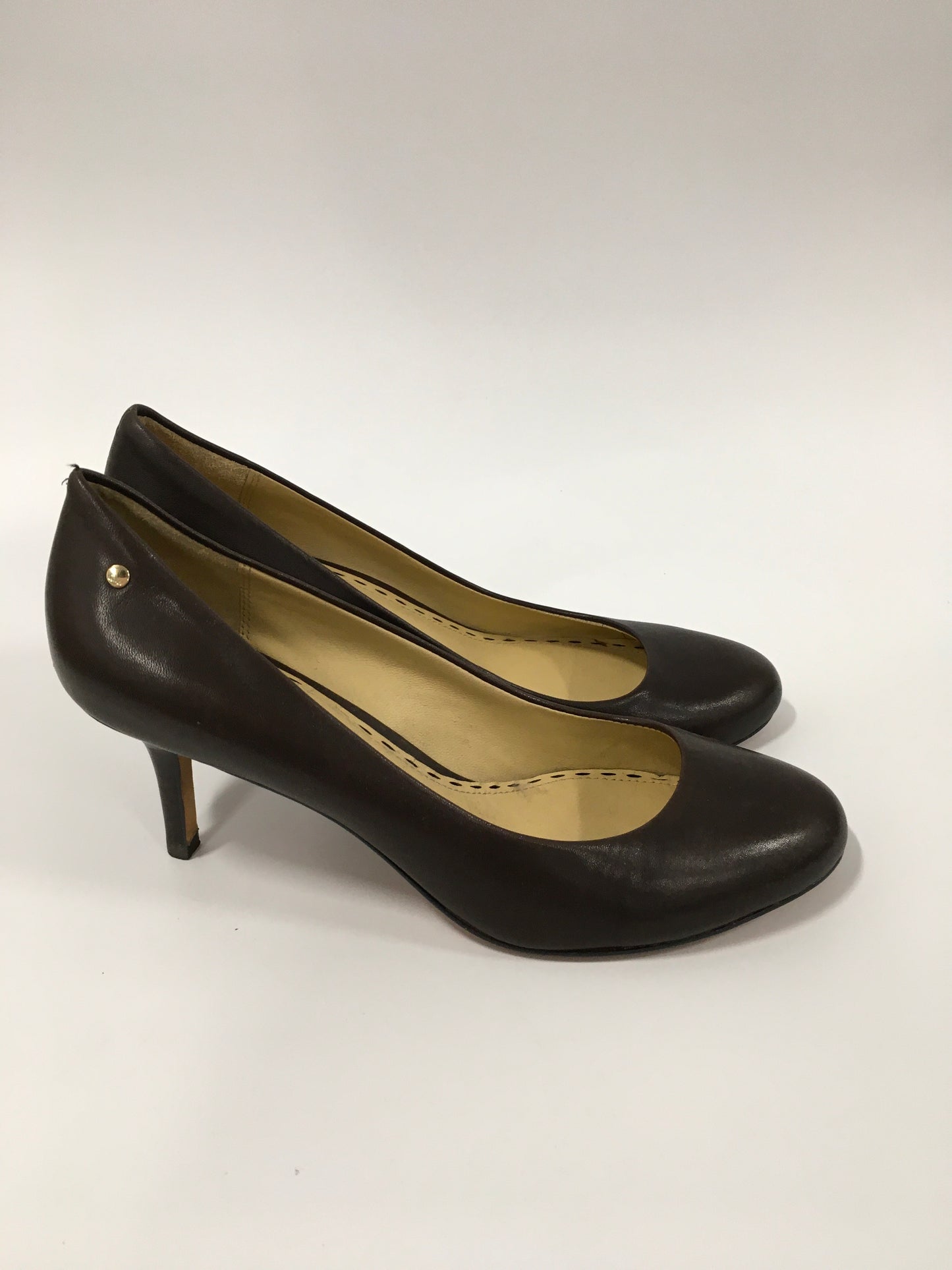 Brown Shoes Heels Stiletto Coach, Size 8