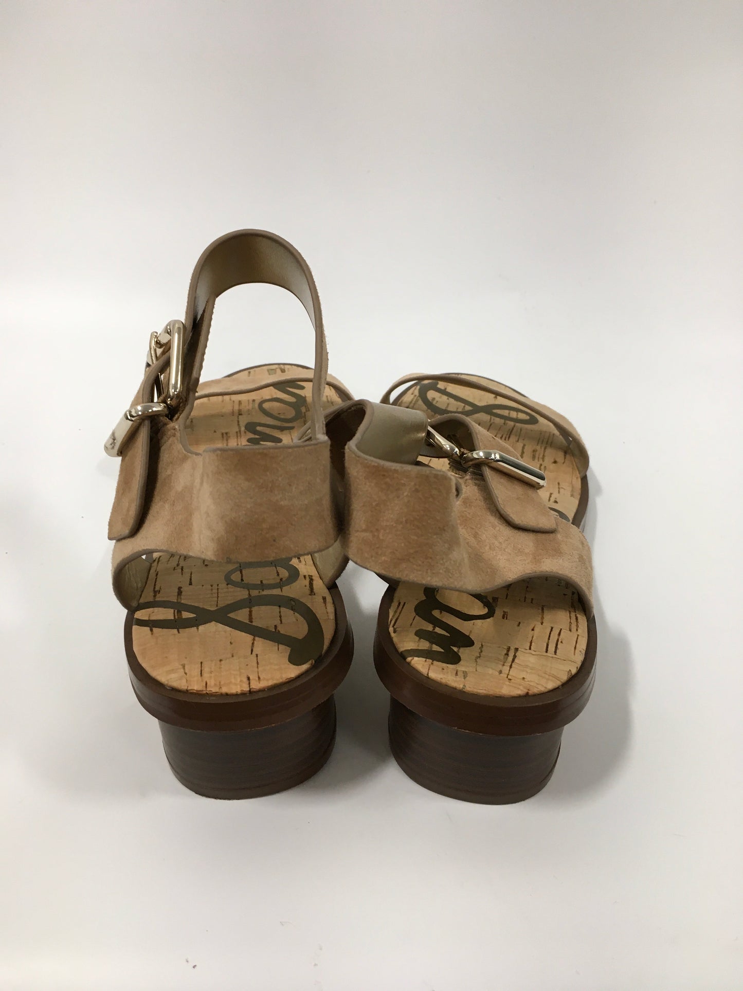 Brown Sandals Heels Block Sam Edelman, Size 9.5