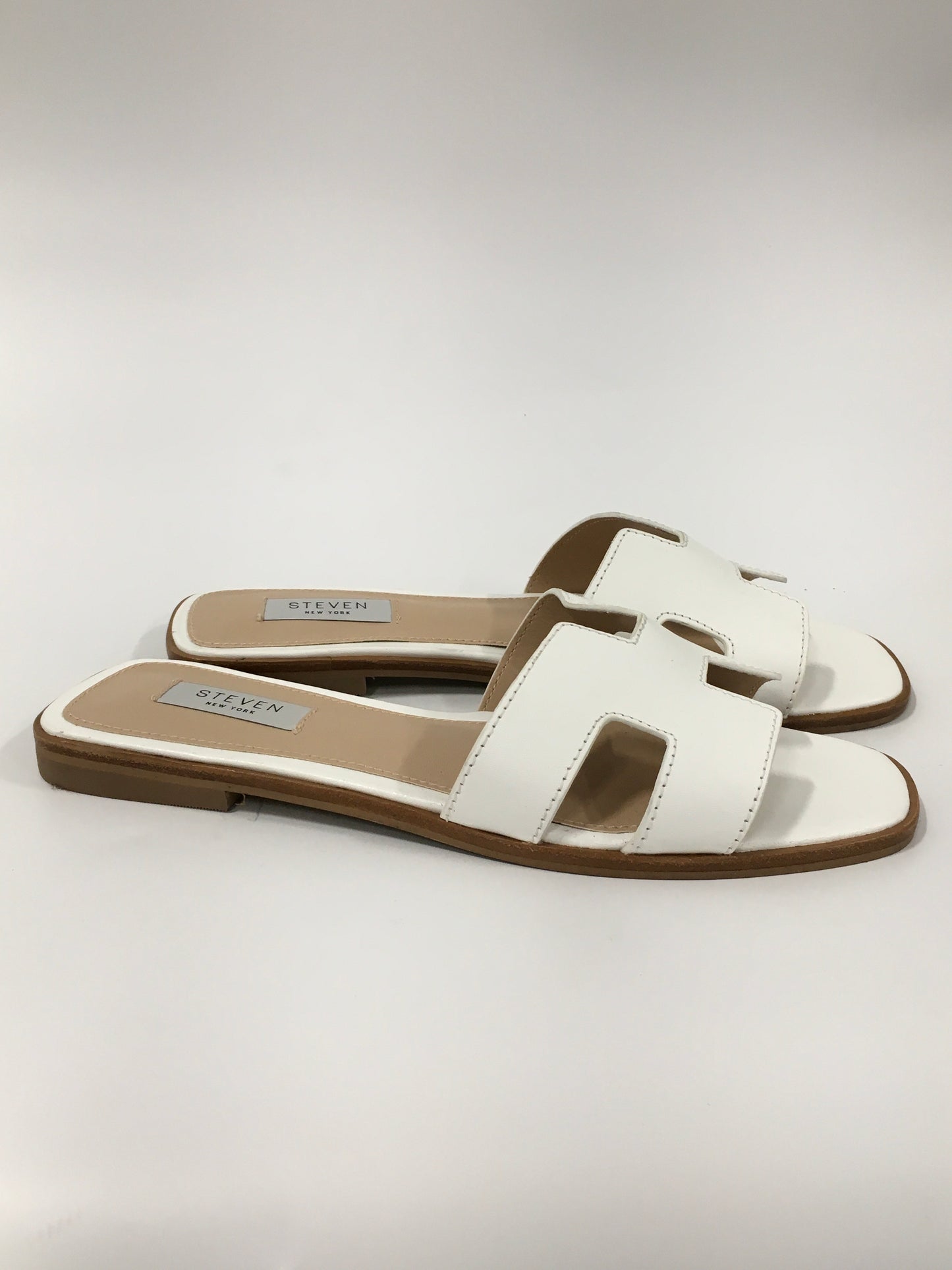 White Sandals Flats Steven New York , Size 8