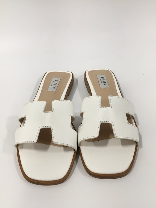 White Sandals Flats Steven New York , Size 8