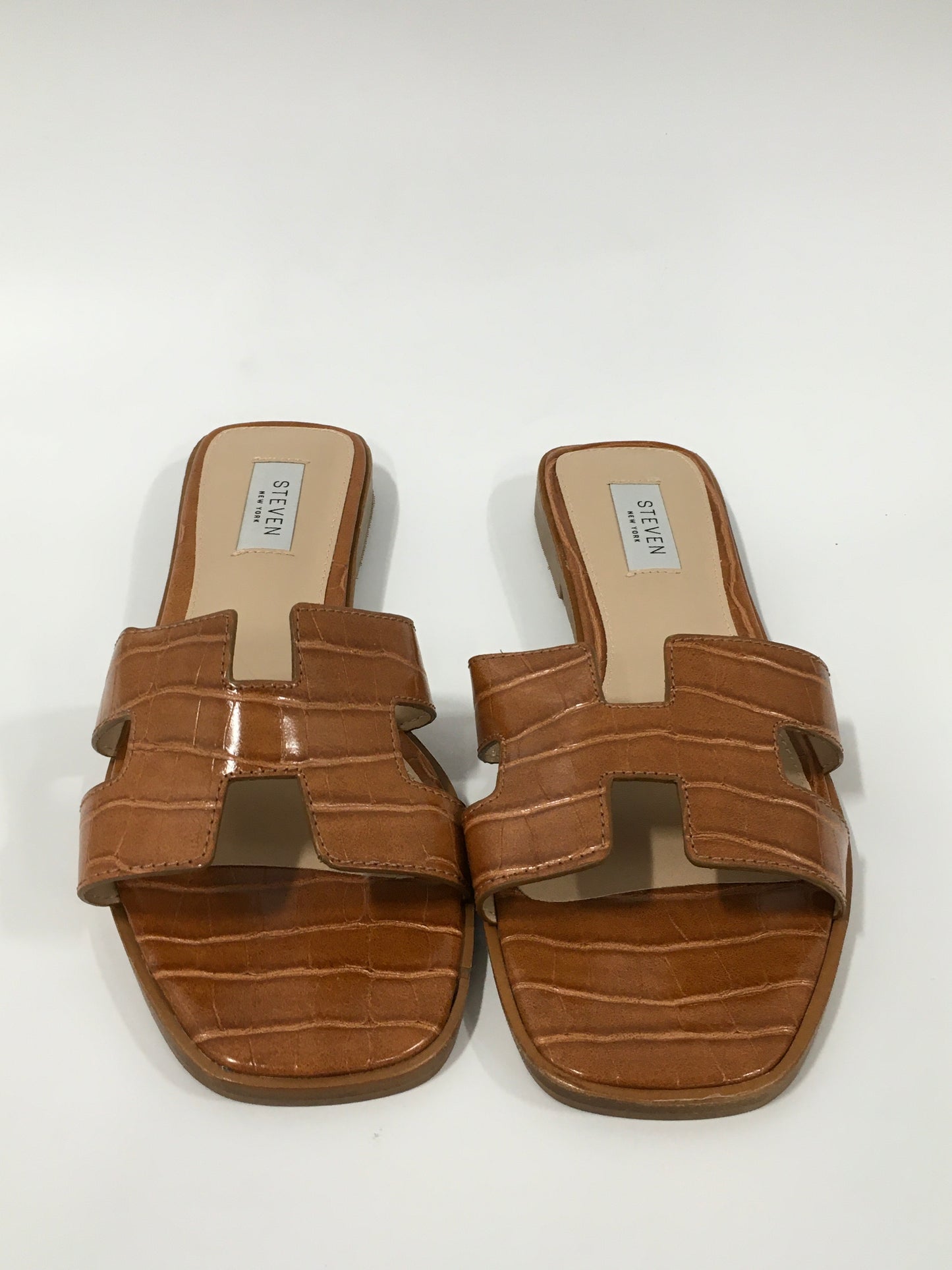 Brown Sandals Flats Steven New York, Size 8