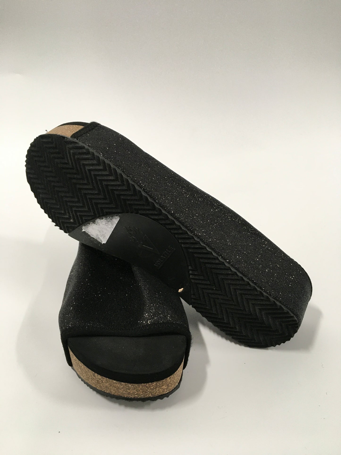 Black Sandals Heels Wedge Volatile, Size 9