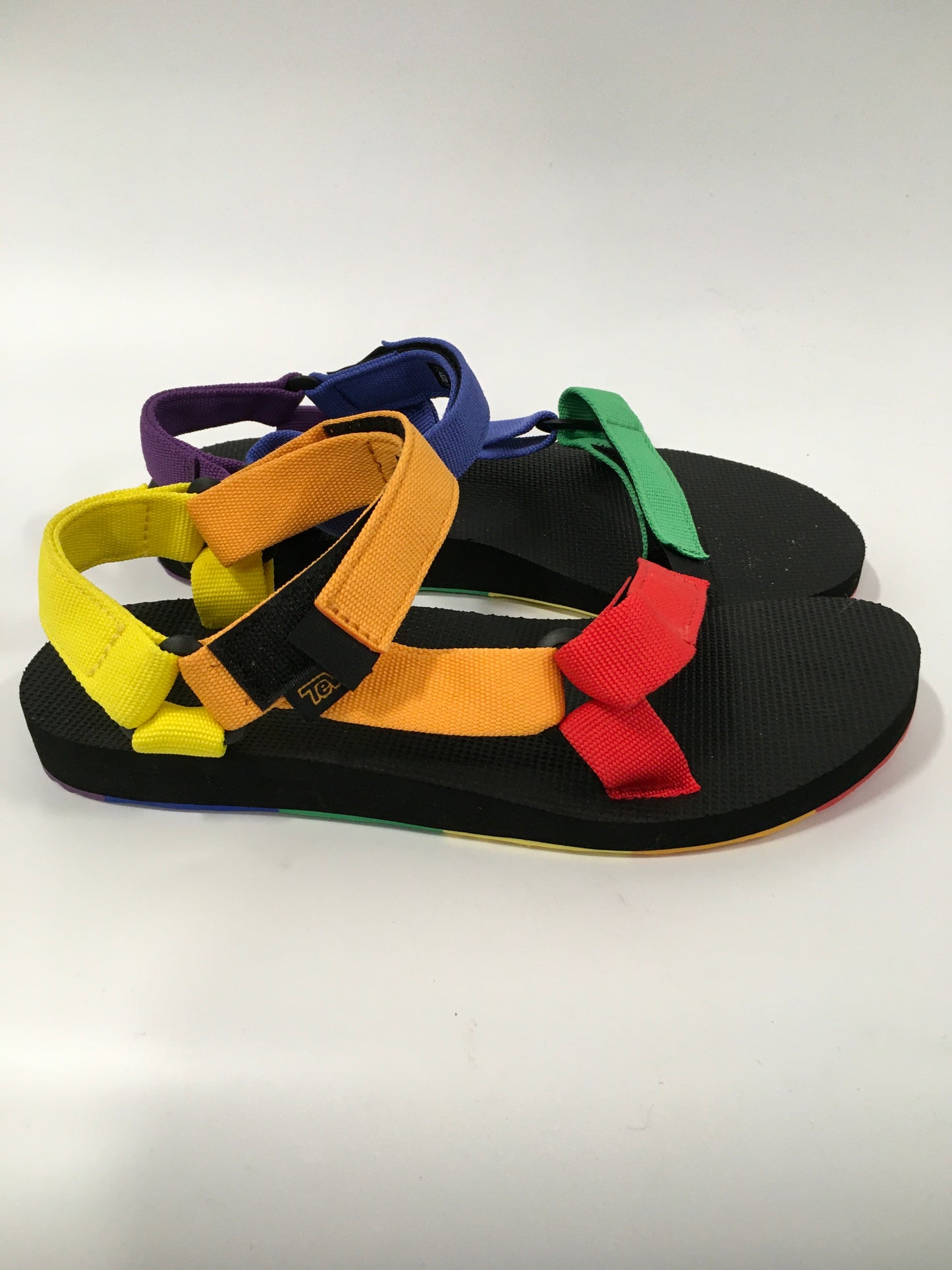 Rainbow Print Sandals Flats Teva, Size 8