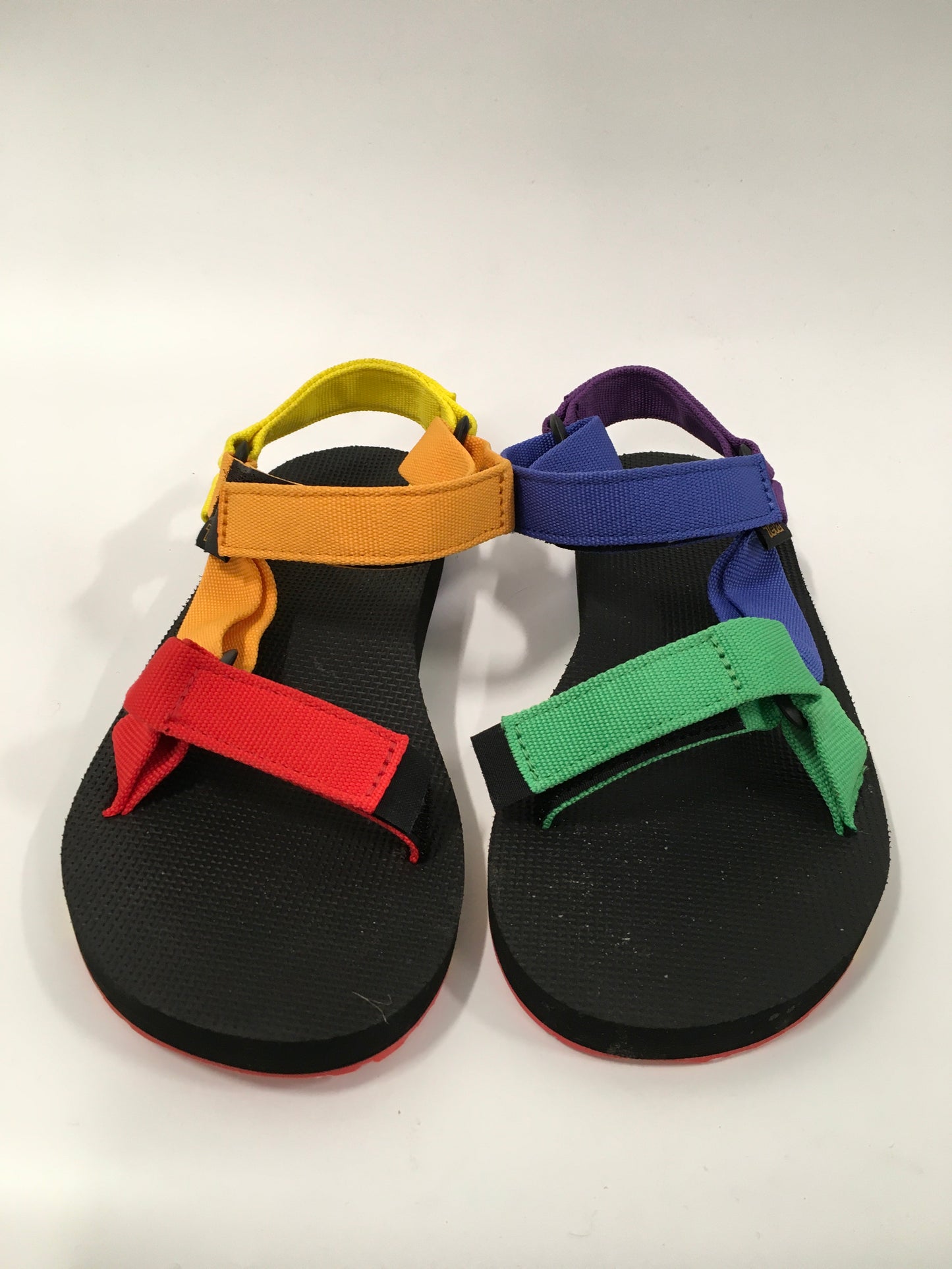 Rainbow Print Sandals Flats Teva, Size 8