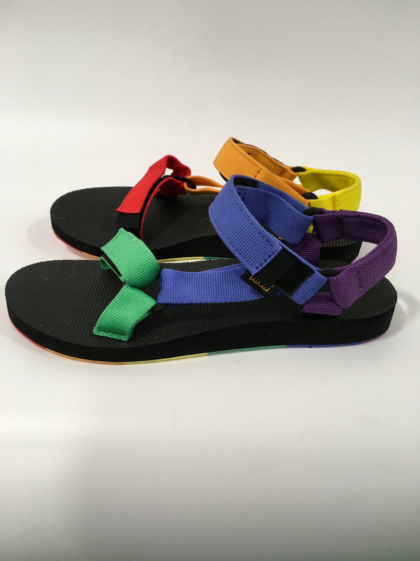 Rainbow Print Sandals Flats Teva, Size 8