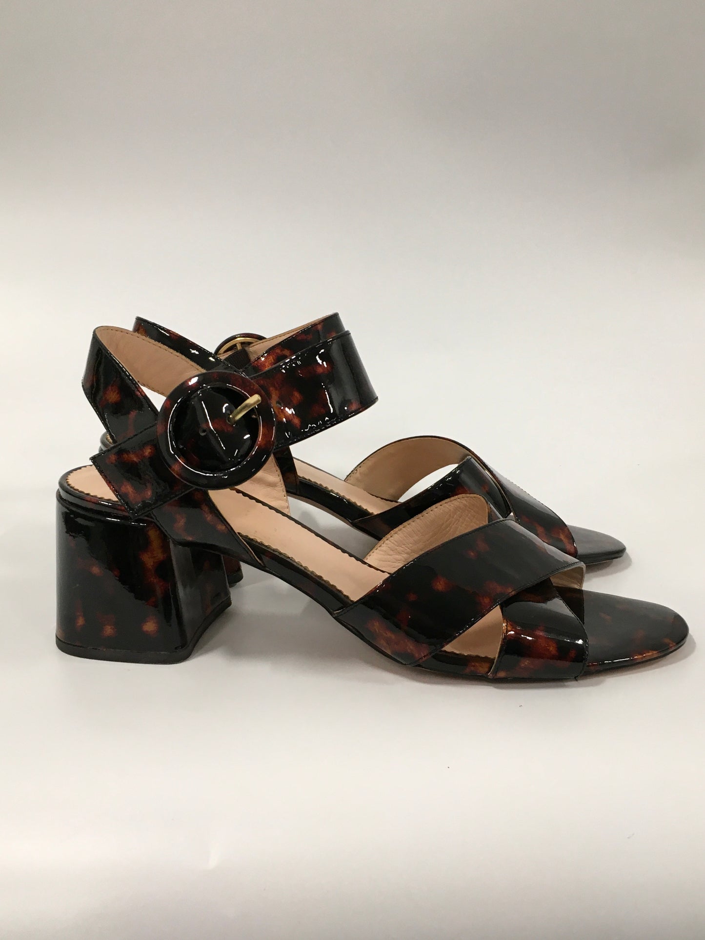 Tortoise Shell Print Shoes Heels Block J. Crew, Size 9