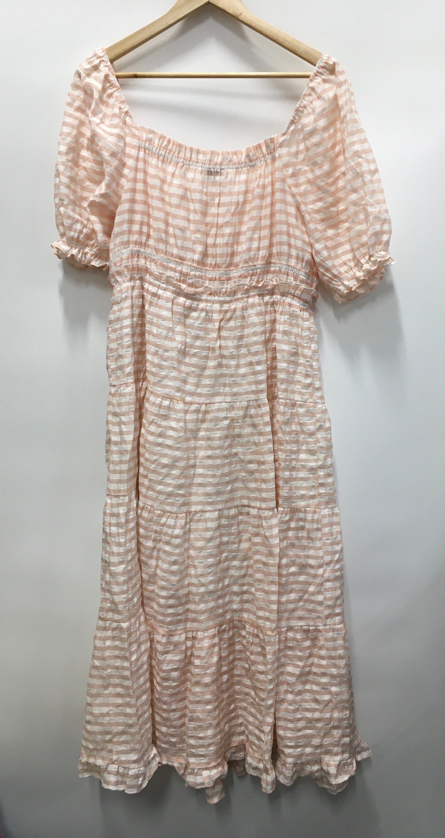 Plaid Pattern Dress Casual Midi Moon River, Size L