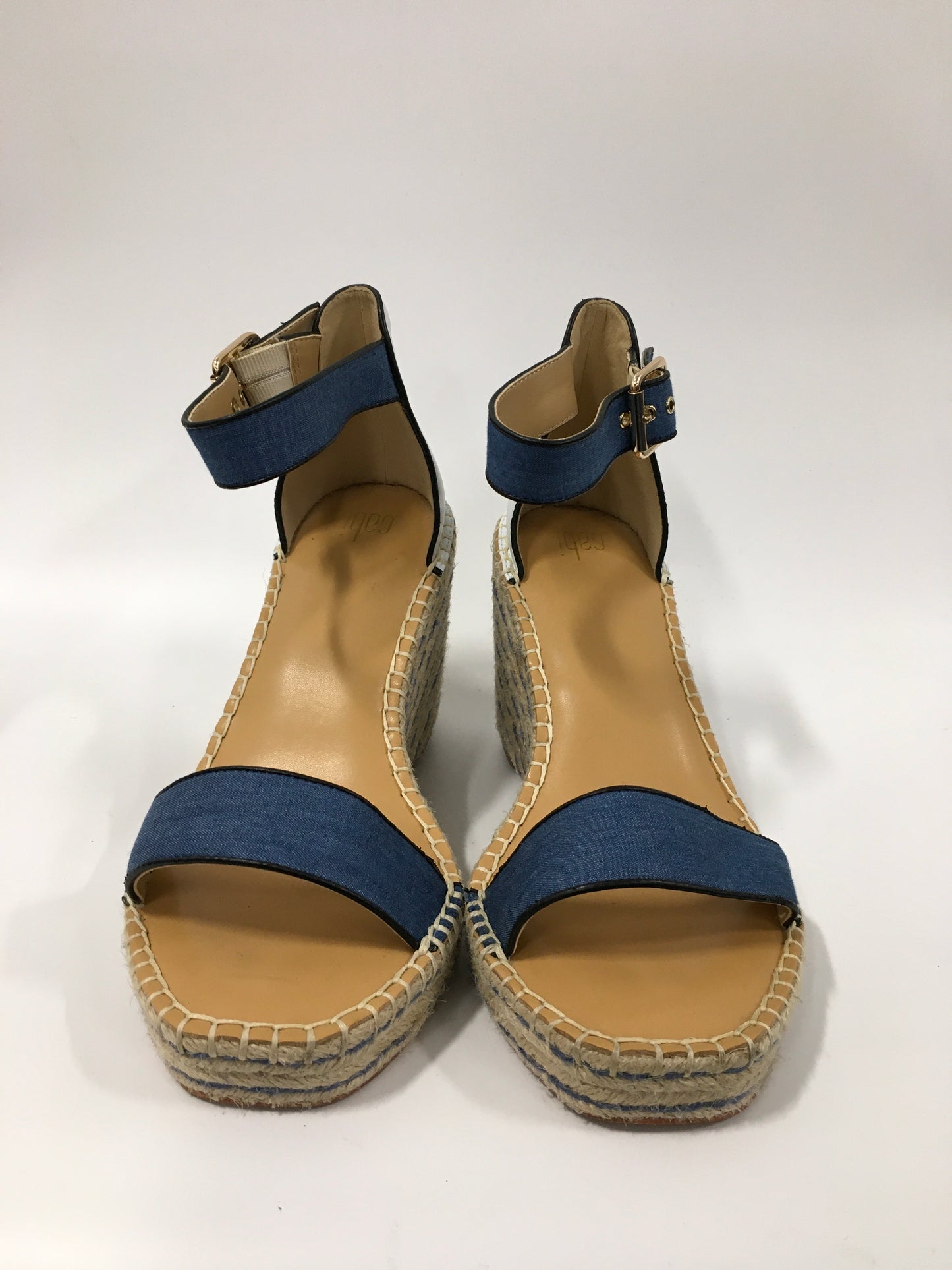 Blue Sandals Heels Wedge Cabi, Size 9