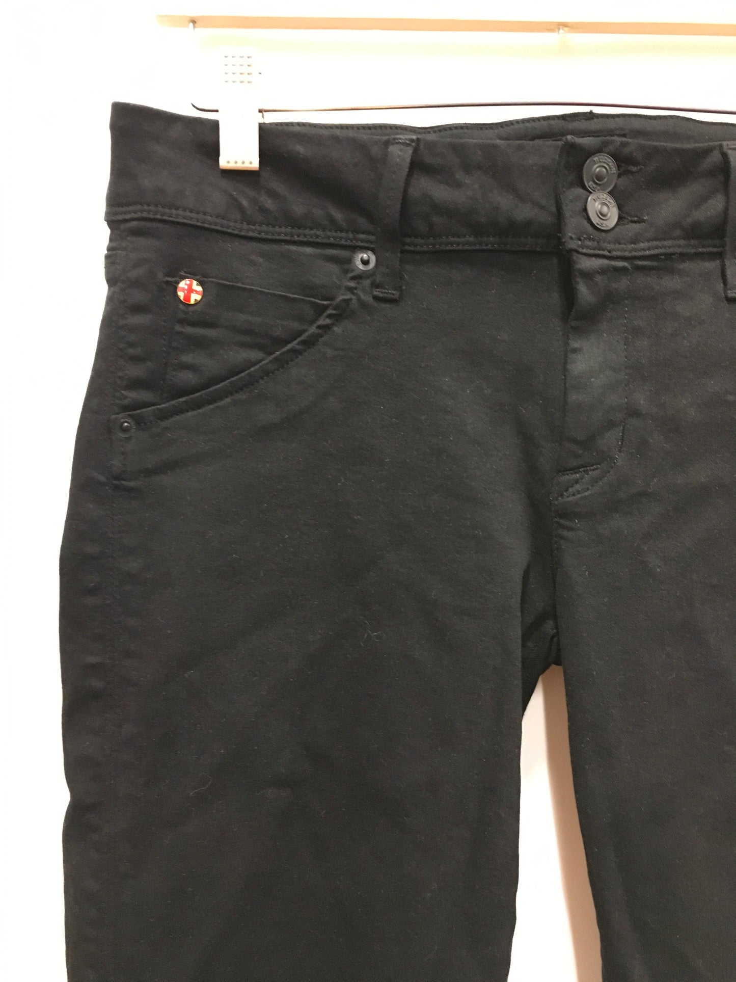 Jeans Skinny By Hudson In Black Denim, Size: 6