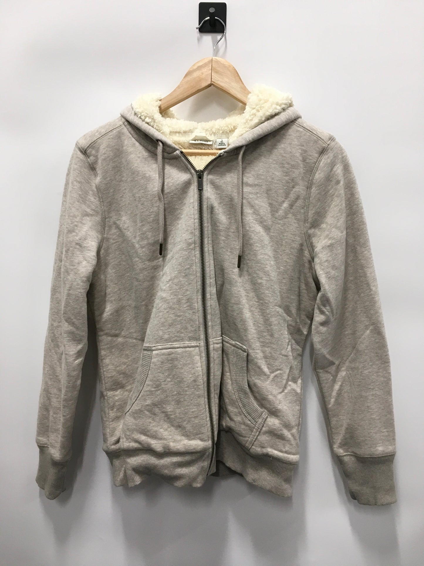 Cream Sweatshirt Hoodie L.l. Bean, Size S