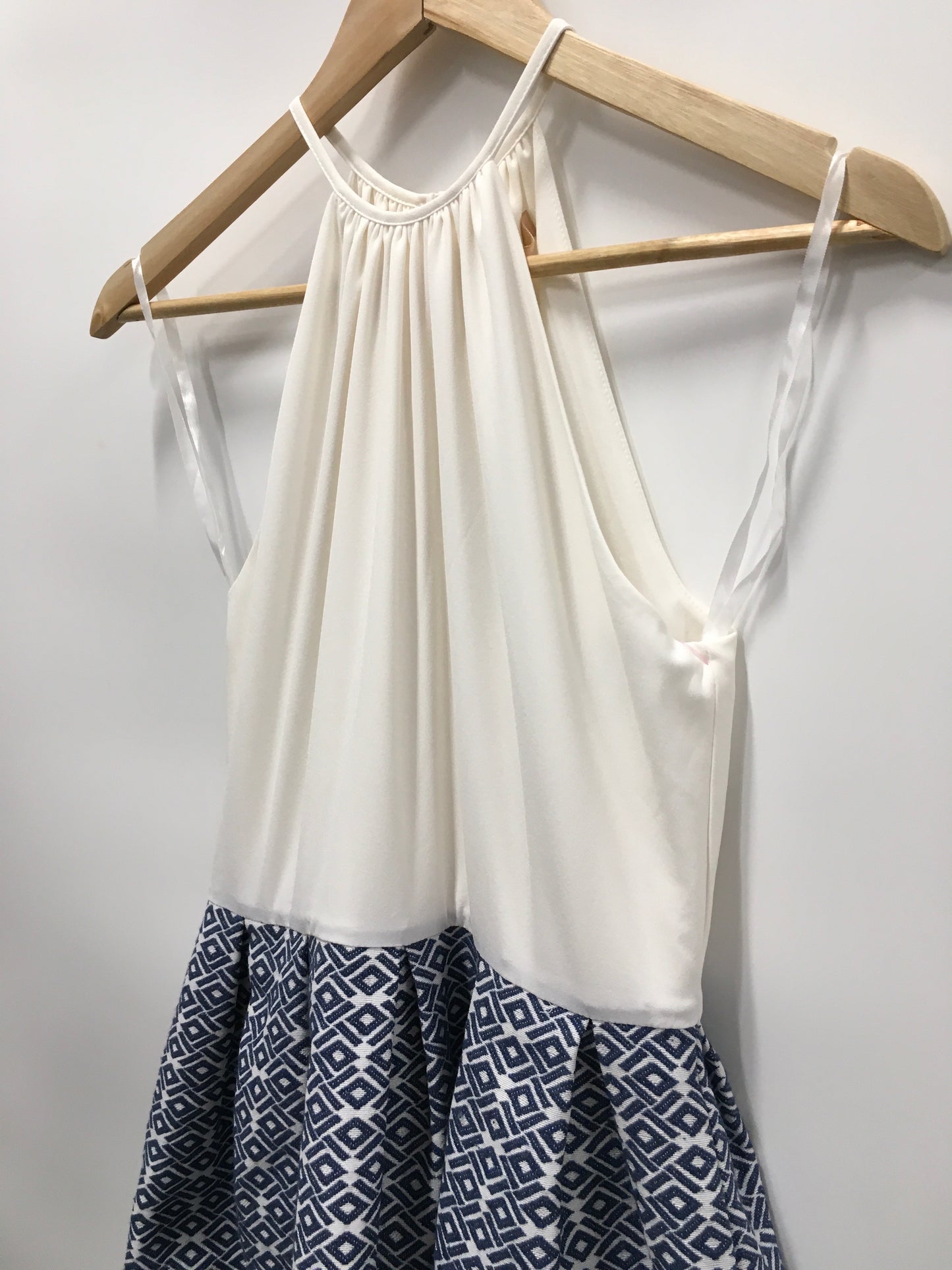 Blue & White Dress Casual Short Anthropologie, Size Petite   S