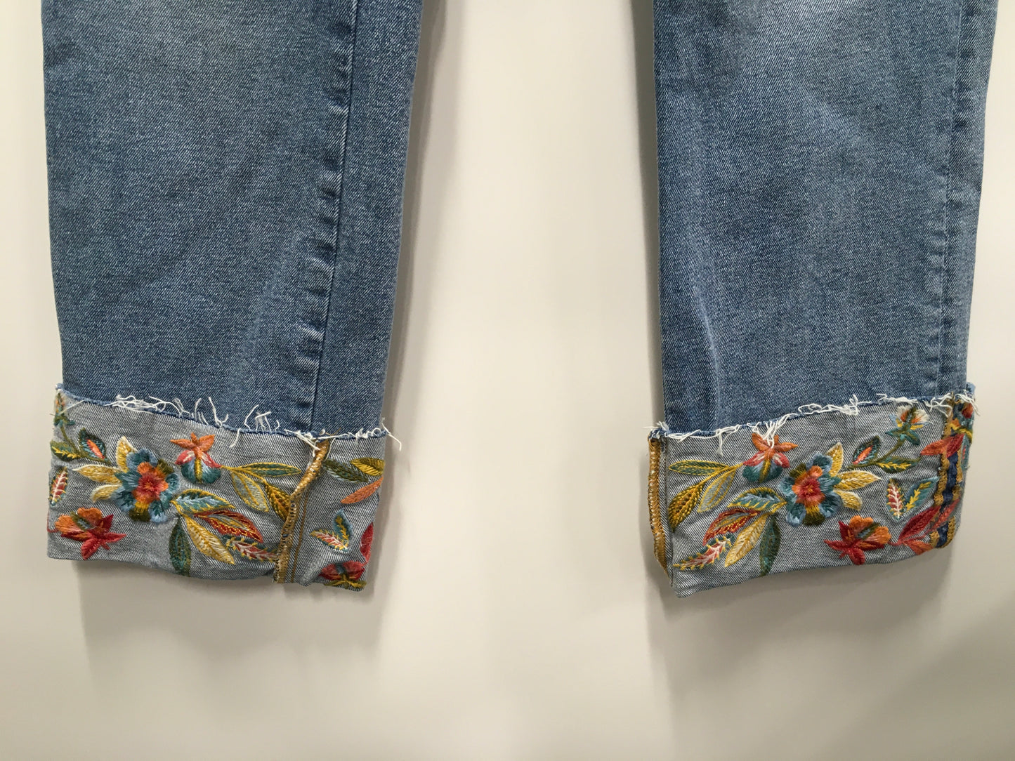 Blue Denim Jeans Cropped Driftwood, Size 8