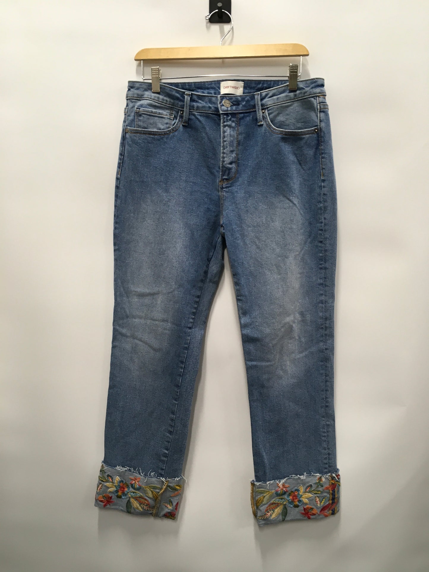 Blue Denim Jeans Cropped Driftwood, Size 8