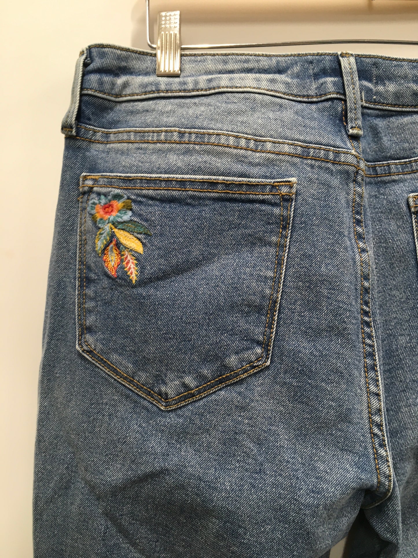 Blue Denim Jeans Cropped Driftwood, Size 8