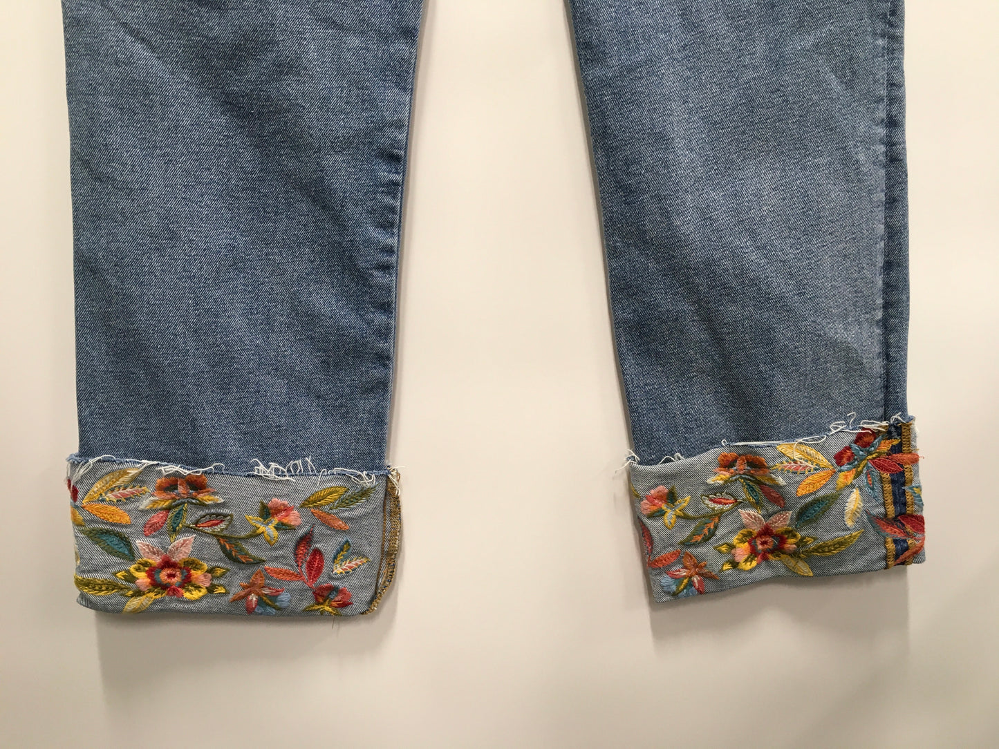 Blue Denim Jeans Cropped Driftwood, Size 8