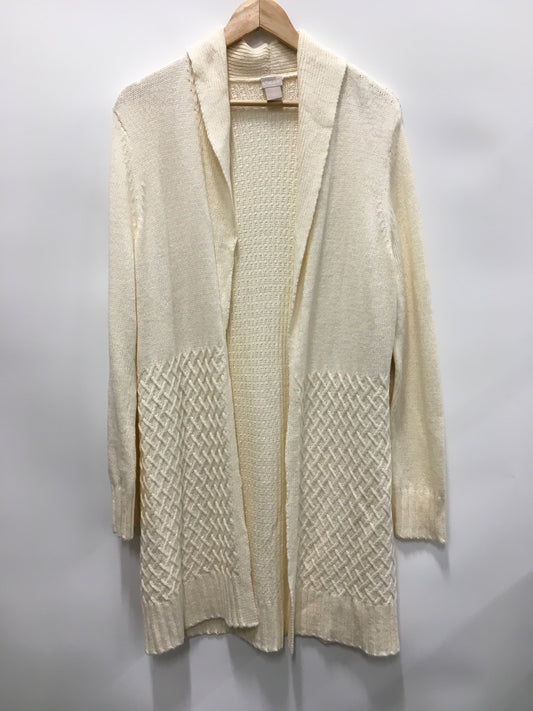 Sweater Cardigan By Chicos In Cream, Size: M