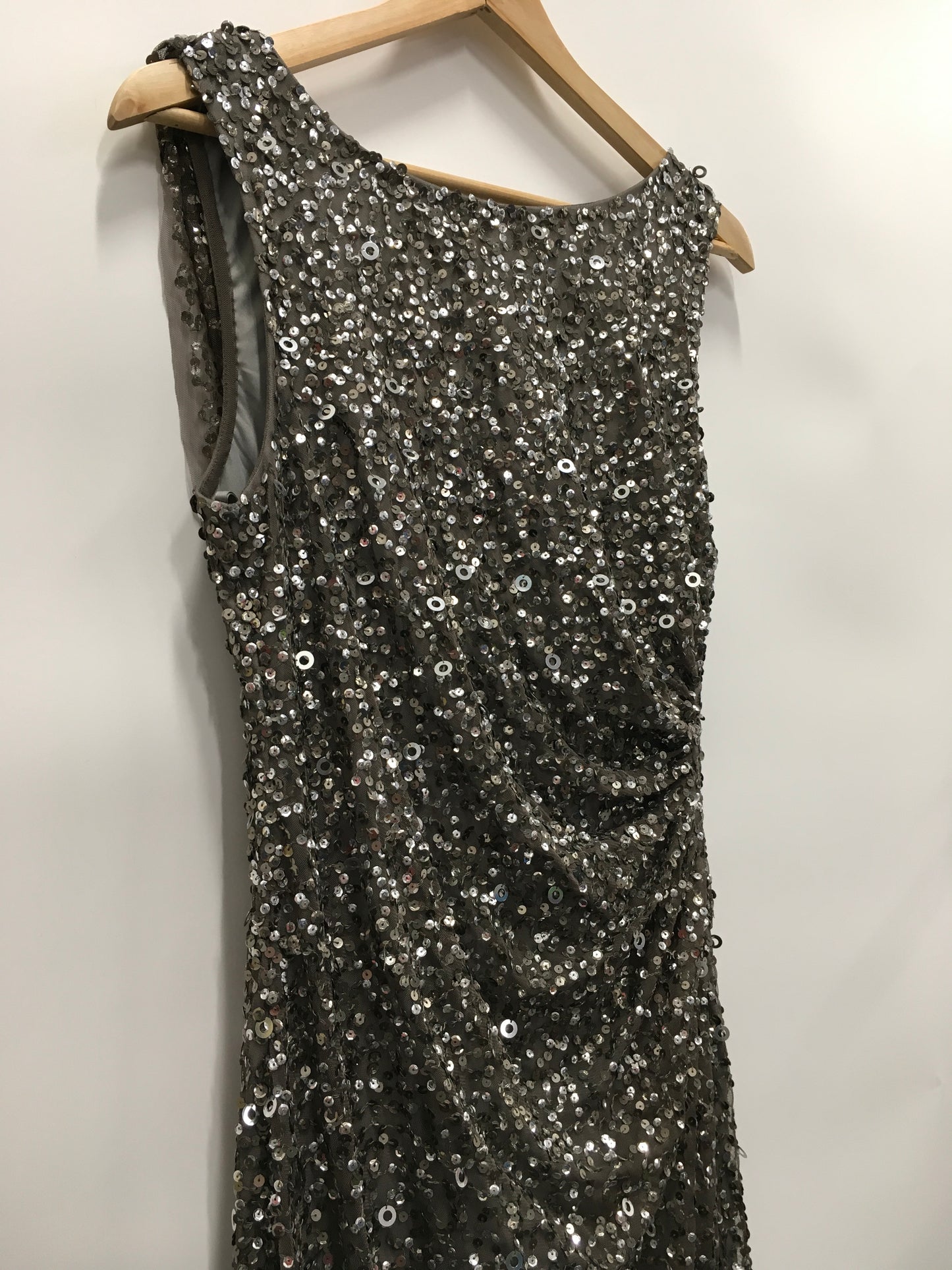 Dress Party Long By Adrianna Papell In Grey, Size: L