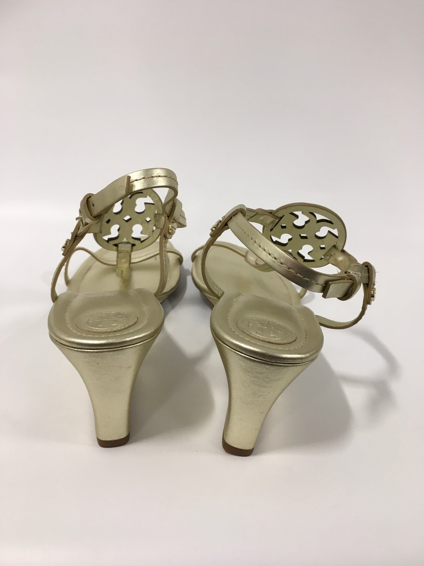 Sandals Heels Wedge By Tory Burch In Gold, Size: 11