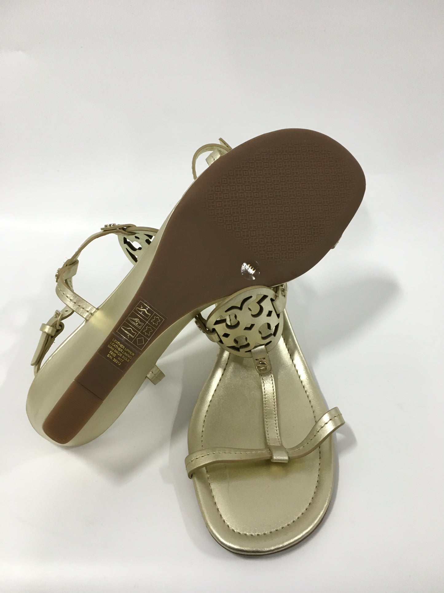 Sandals Heels Wedge By Tory Burch In Gold, Size: 11