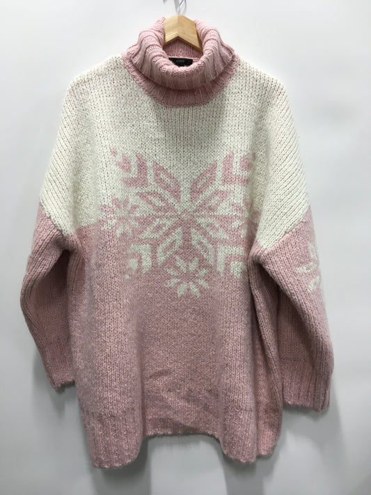 Sweater By J. Crew In Pink & White, Size: Xxl