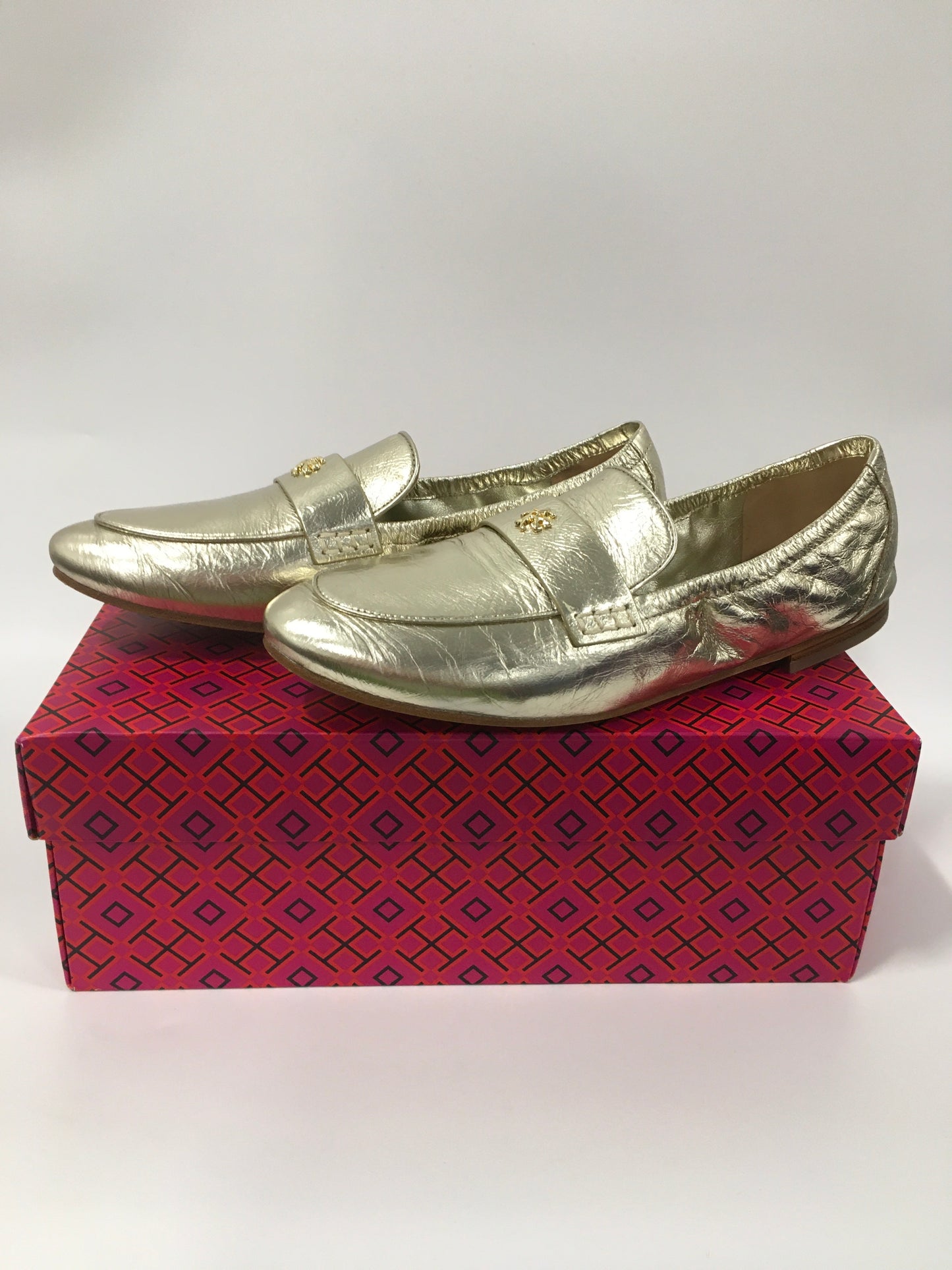 Shoes Flats By Tory Burch In Gold, Size: 9