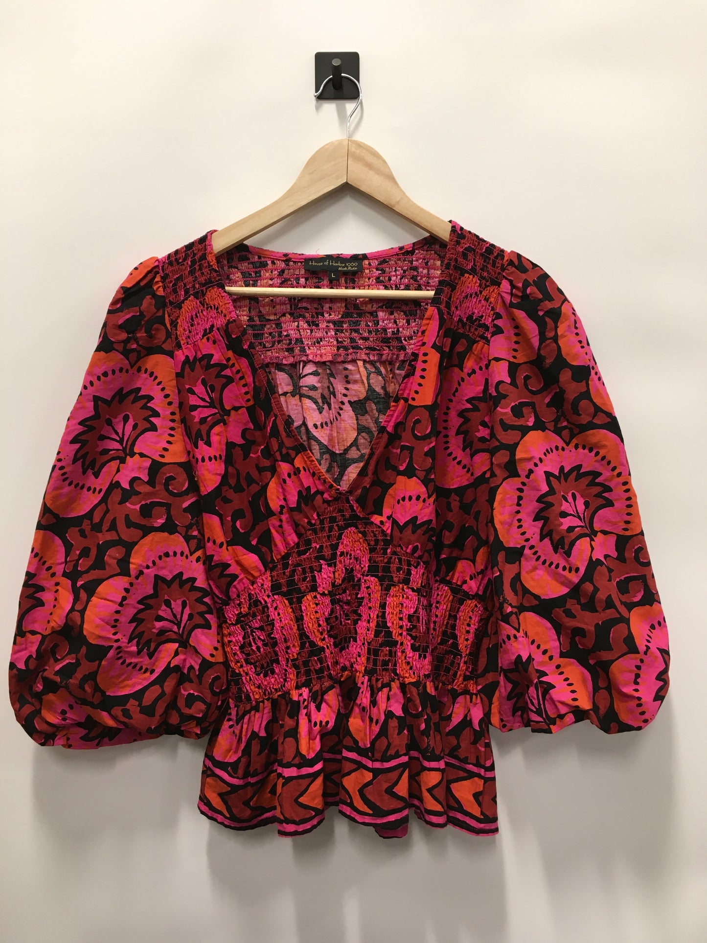 Top 3/4 Sleeve By House Of Harlow In Pink, Size: L