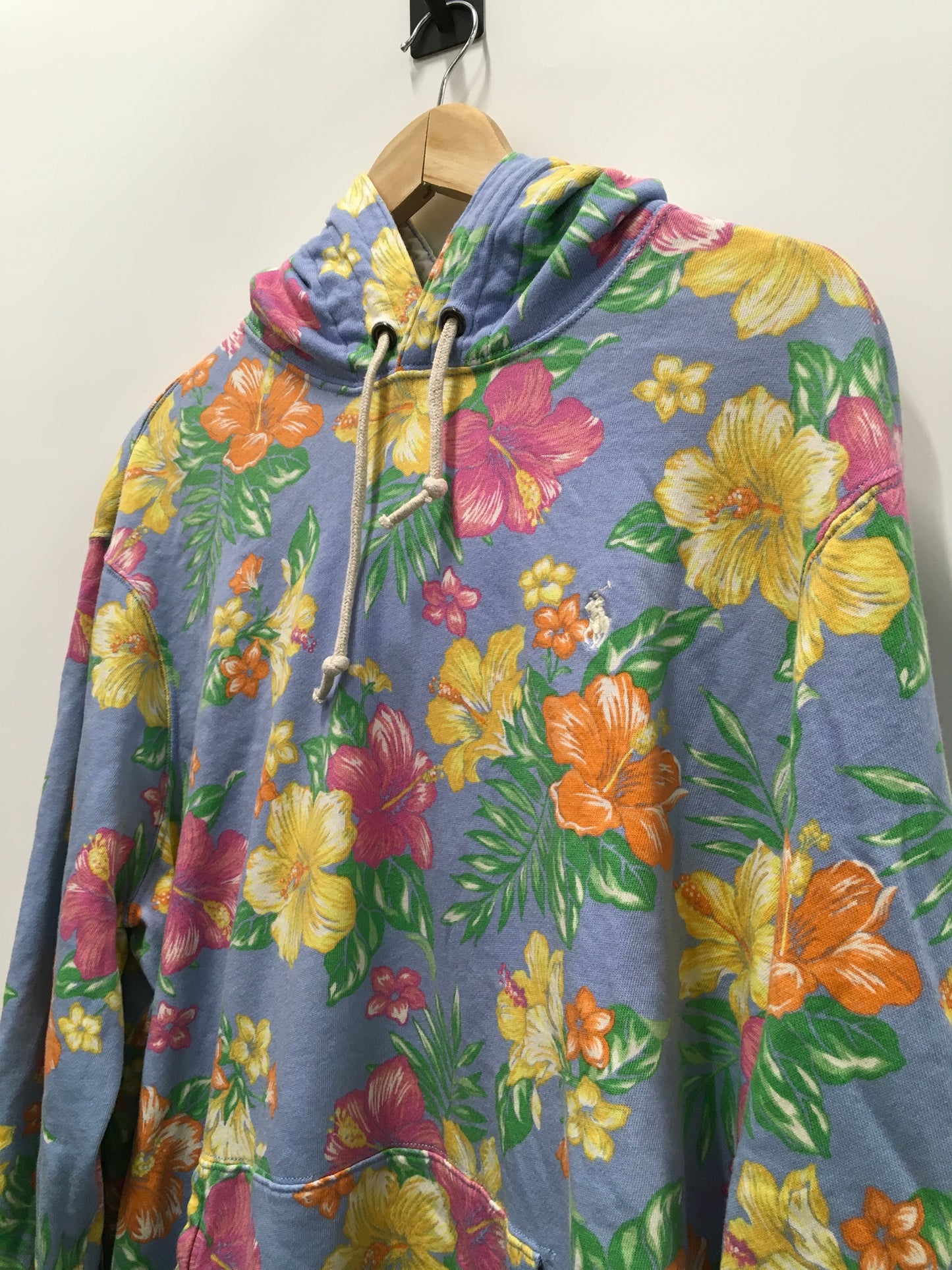 Sweatshirt Hoodie By Polo Ralph Lauren In Floral Print, Size: Xl