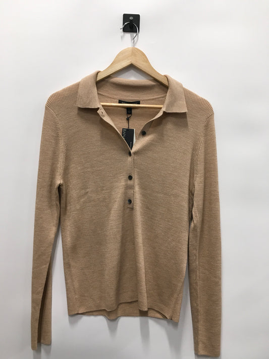 Top Long Sleeve By Banana Republic In Tan, Size: L