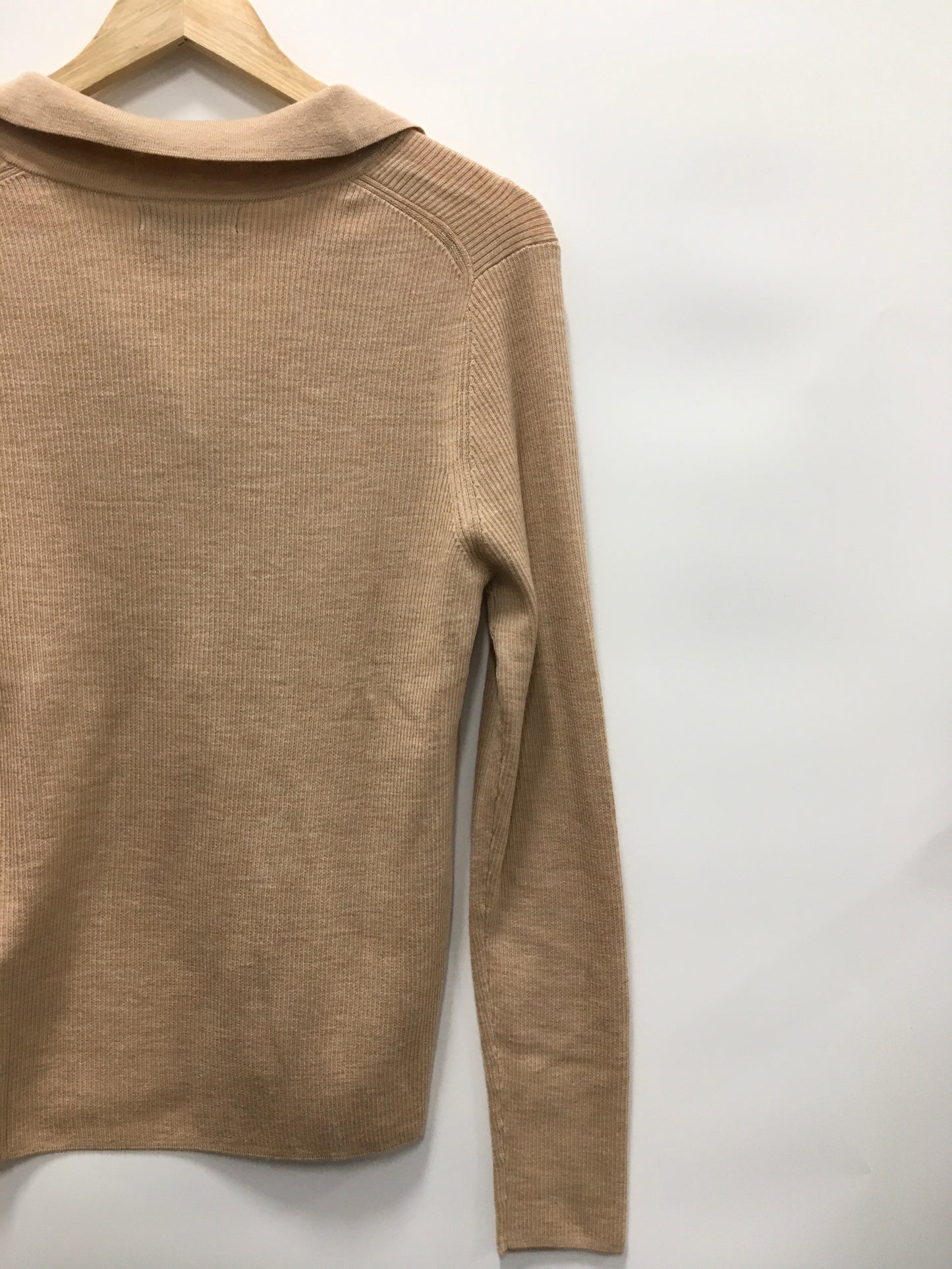 Top Long Sleeve By Banana Republic In Tan, Size: L