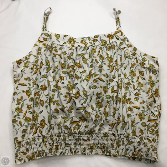 Top Sleeveless By Loft In White & Yellow, Size: Xl