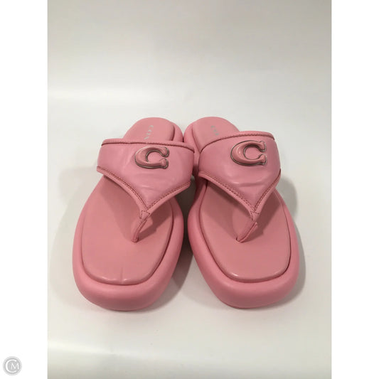 Sandals Designer By Coach In Pink, Size: 8