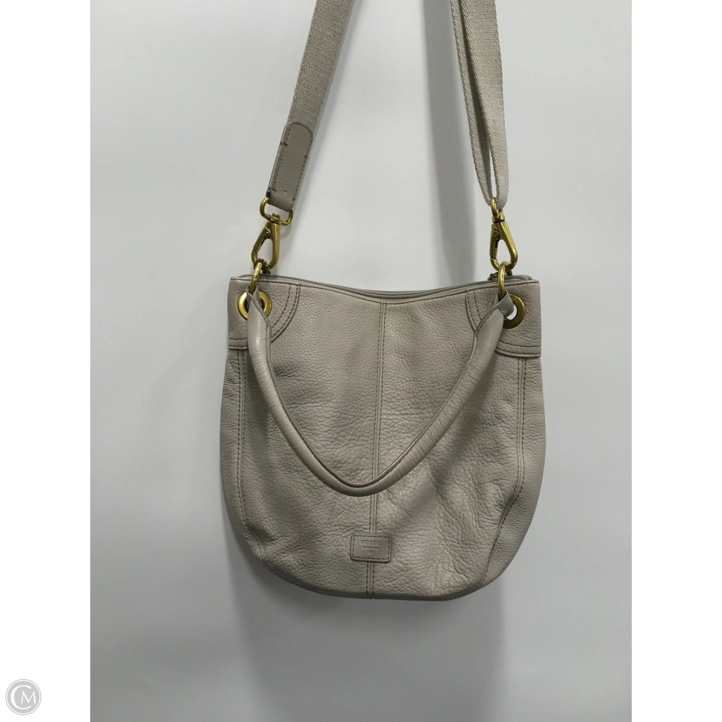 Handbag Leather By Fossil, Size: Medium