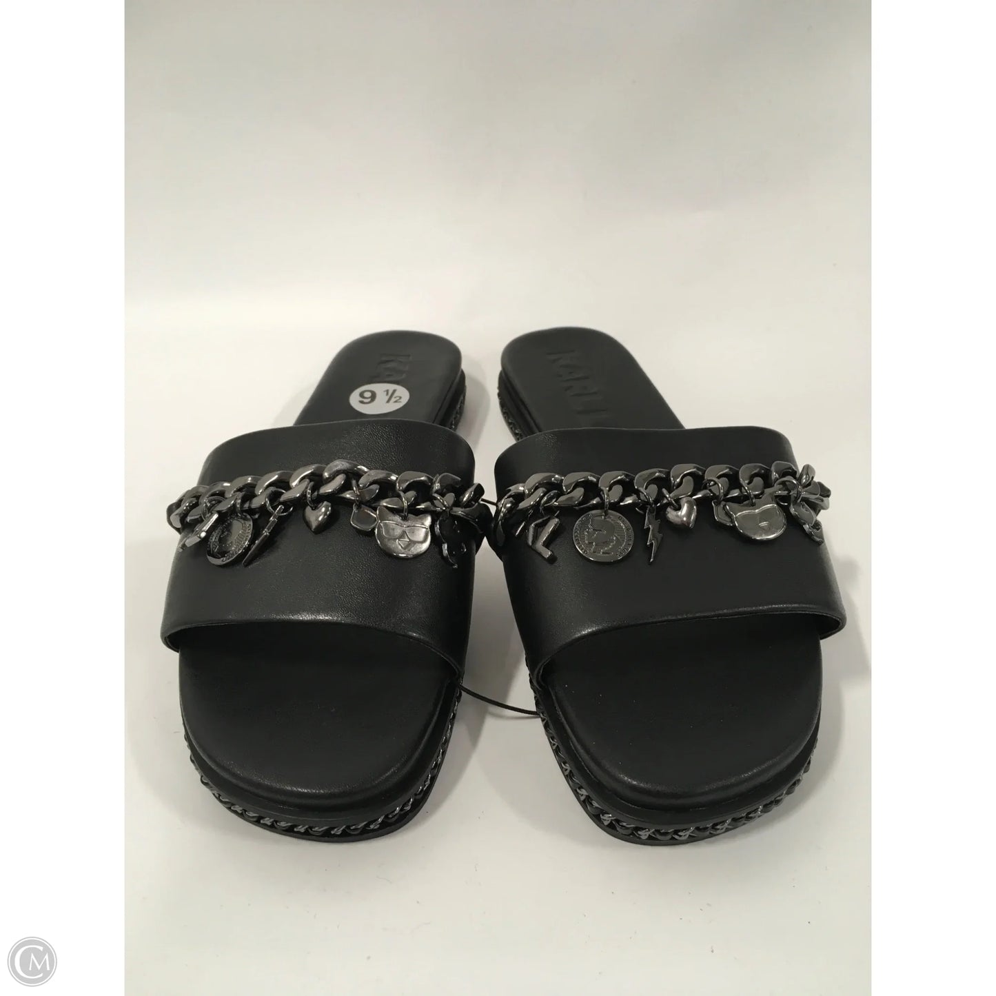 Sandals Designer By Karl Lagerfeld In Black, Size: 9.5