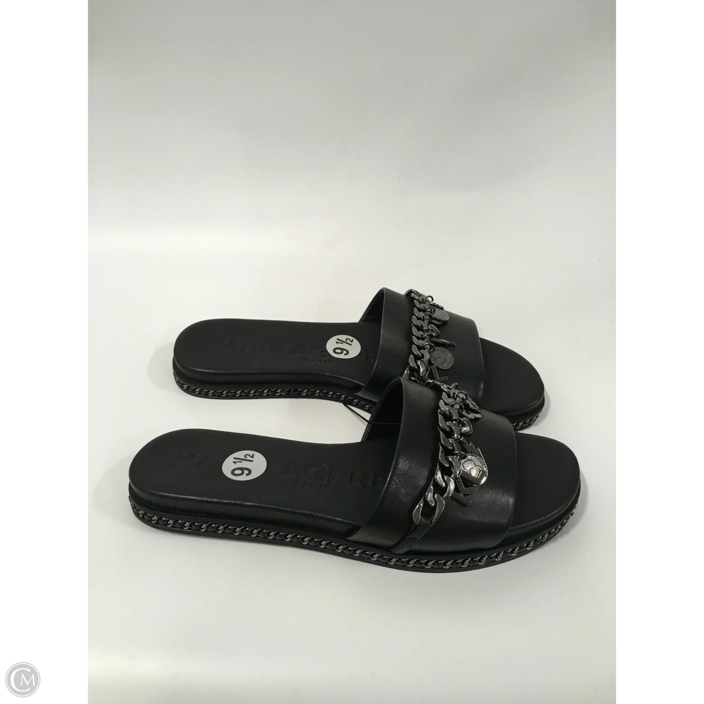 Sandals Designer By Karl Lagerfeld In Black, Size: 9.5