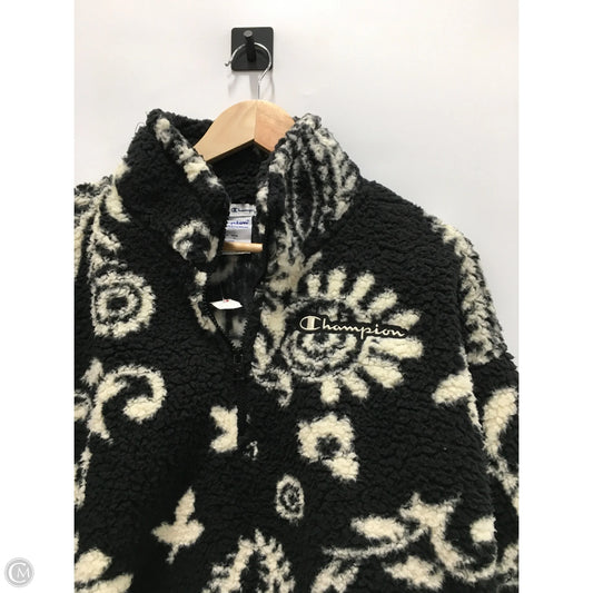 Sweatshirt Collar By Champion In Black & White, Size: L