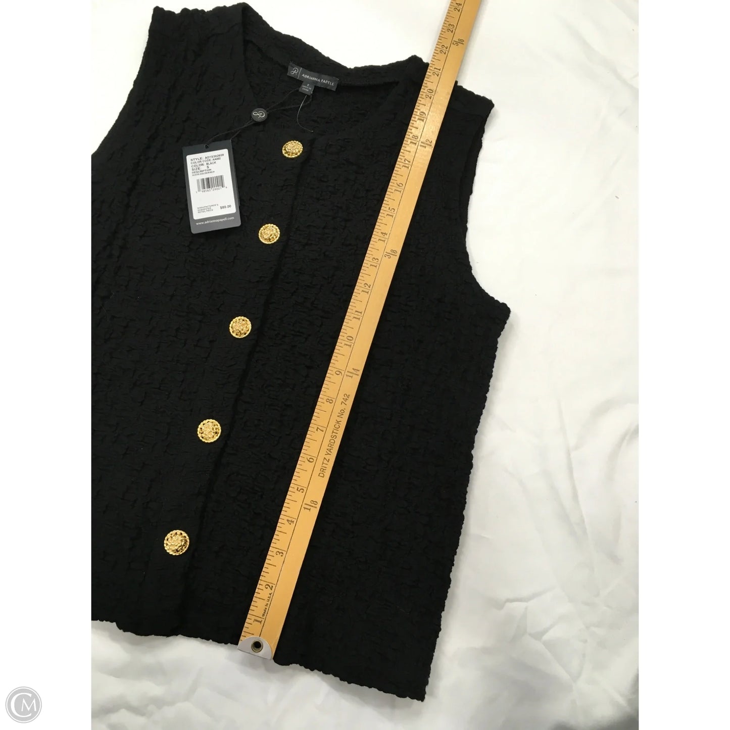 Top Sleeveless By Adrianna Papell In Black, Size: S