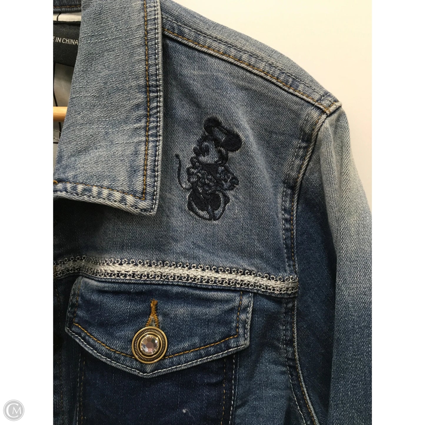 Jacket Denim By Desigual In Blue Denim, Size: Xl