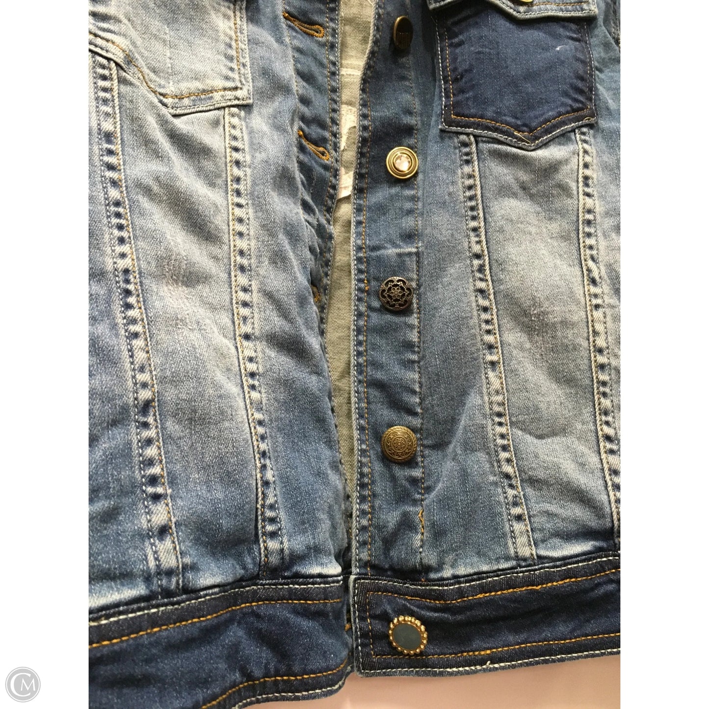 Jacket Denim By Desigual In Blue Denim, Size: Xl