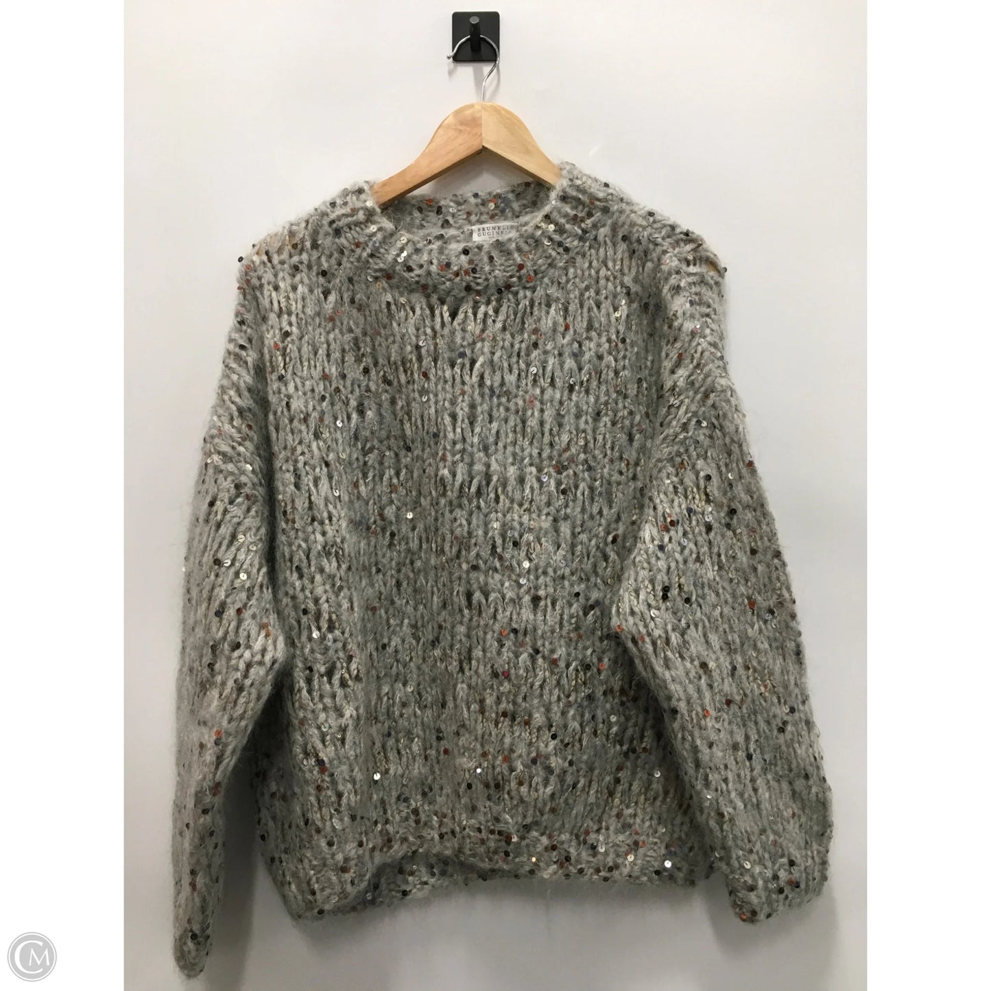 Sweater Designer By Brunello Cucinelli In Grey, Size: M