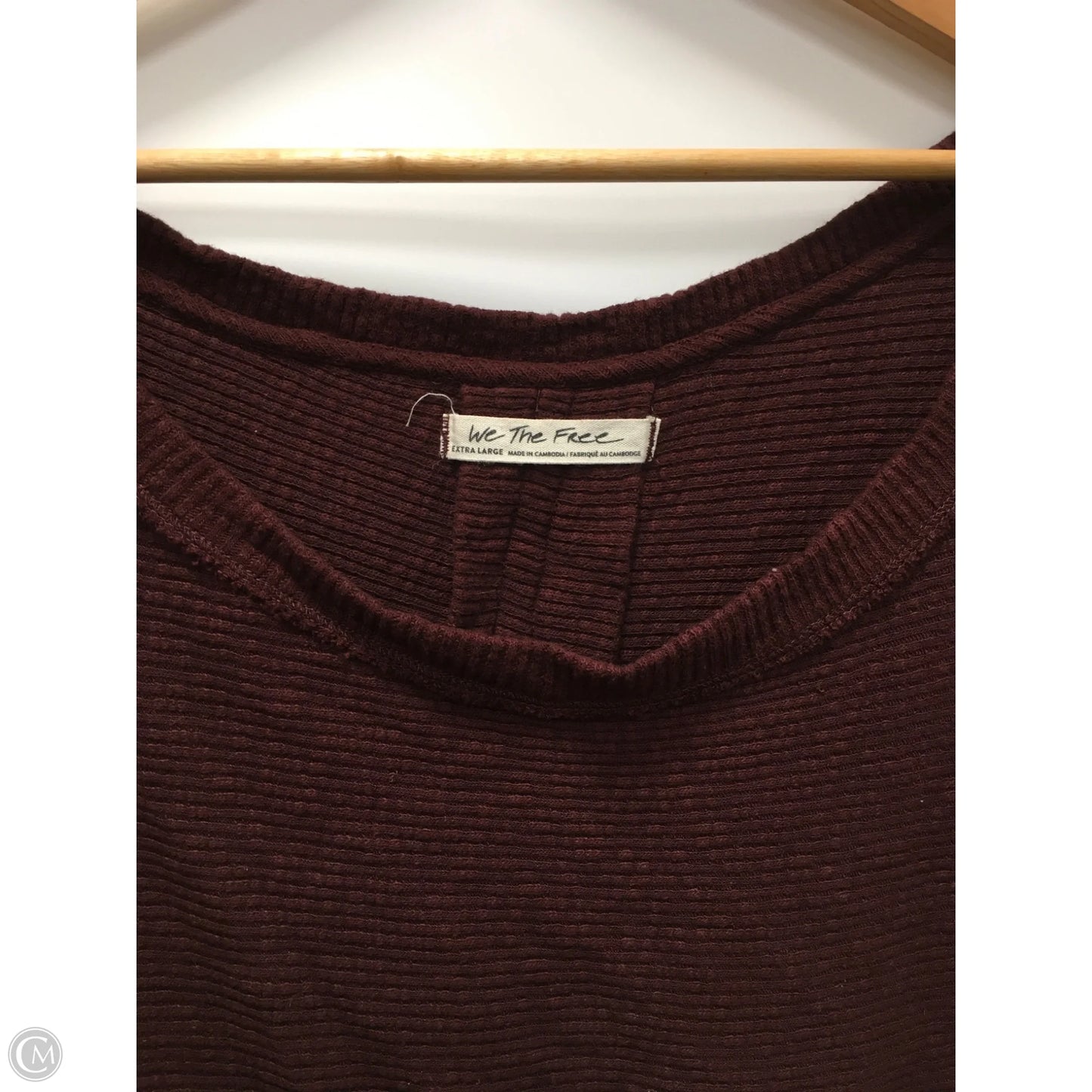 Top Long Sleeve By We The Free In Maroon, Size: Xl