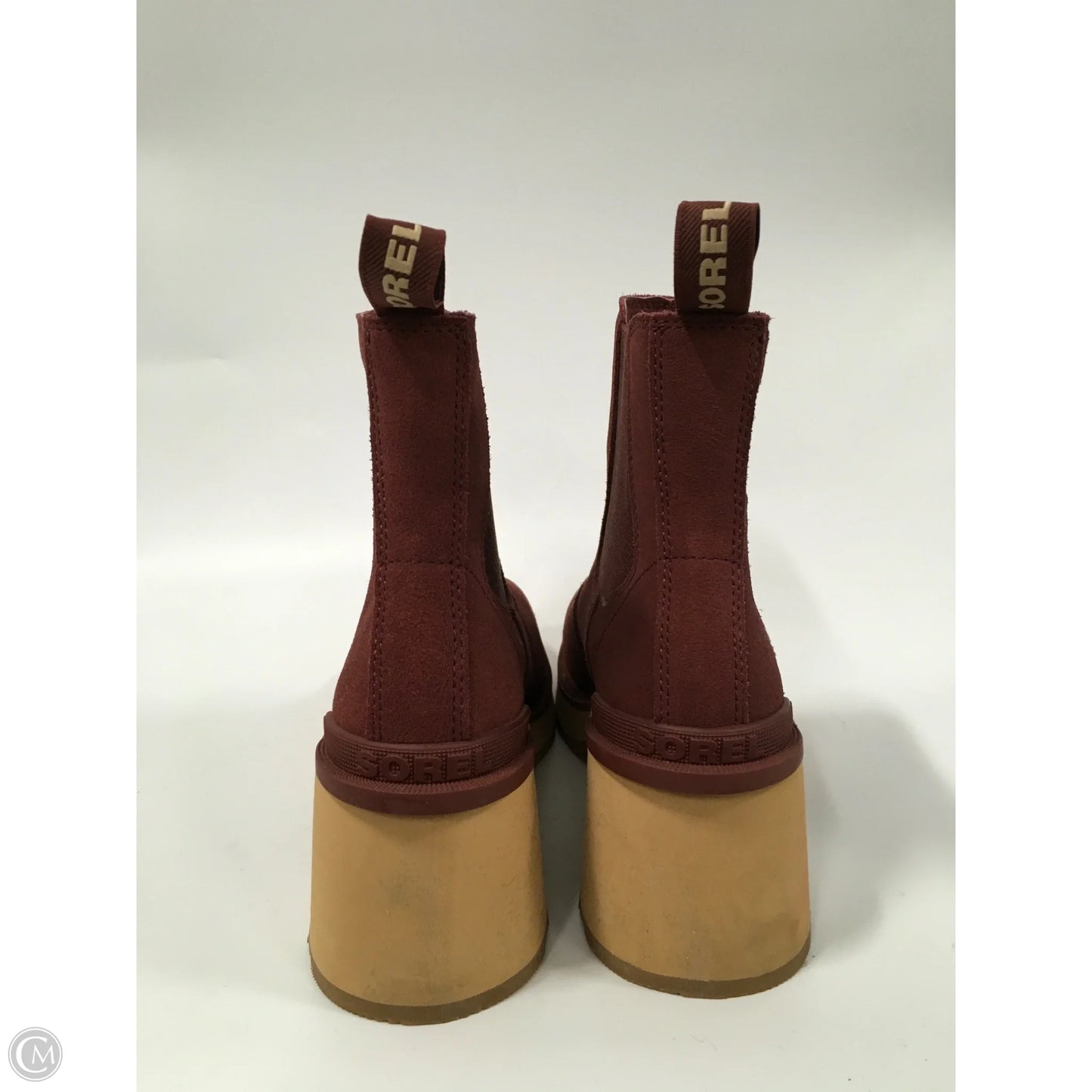Boots Ankle Heels By Sorel In Maroon, Size: 9