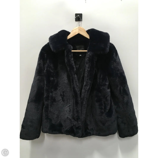 Coat Faux Fur & Sherpa By Talbots In Navy, Size: Sp