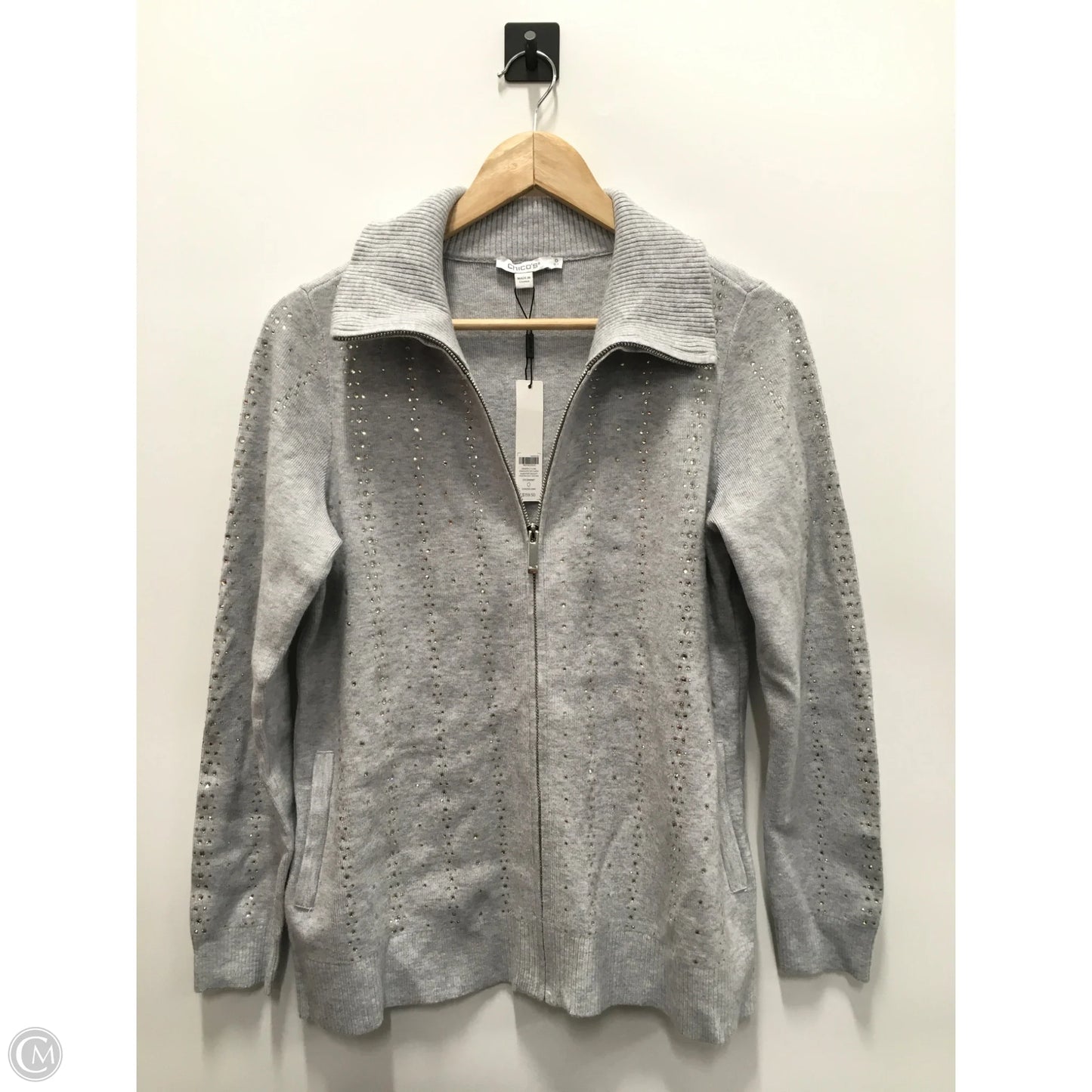 Sweater By Chicos In Grey, Size: S