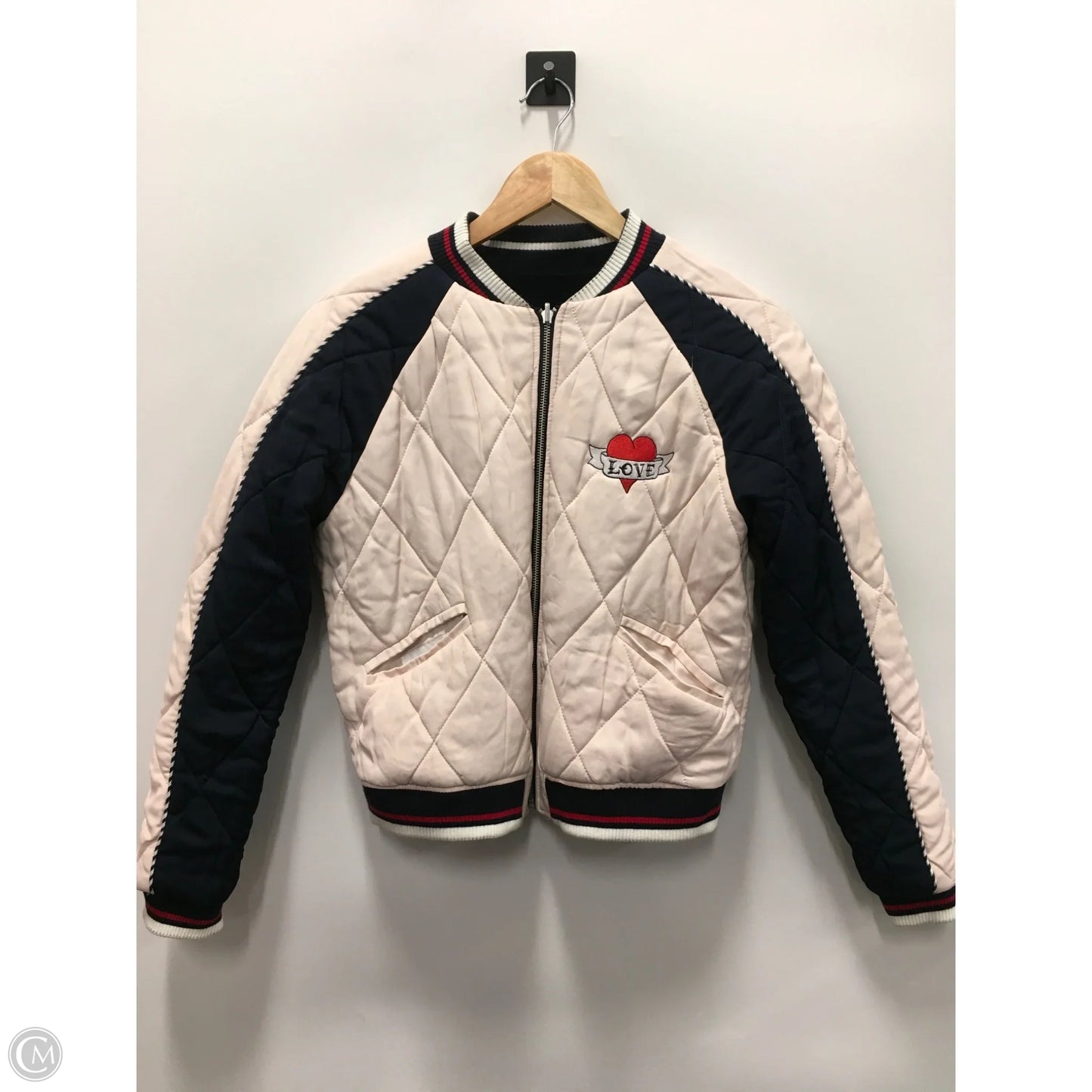 Jacket Designer By Sandro In Blue & Pink, Size: S