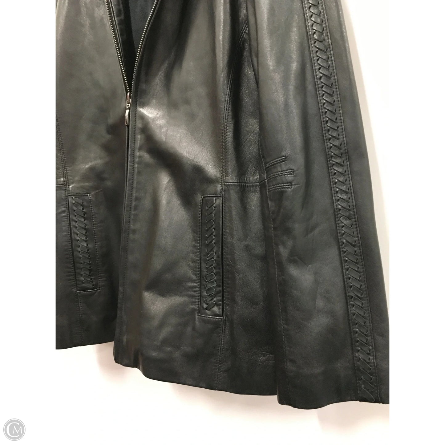 Jacket Leather By Liz Claiborne In Black, Size: M