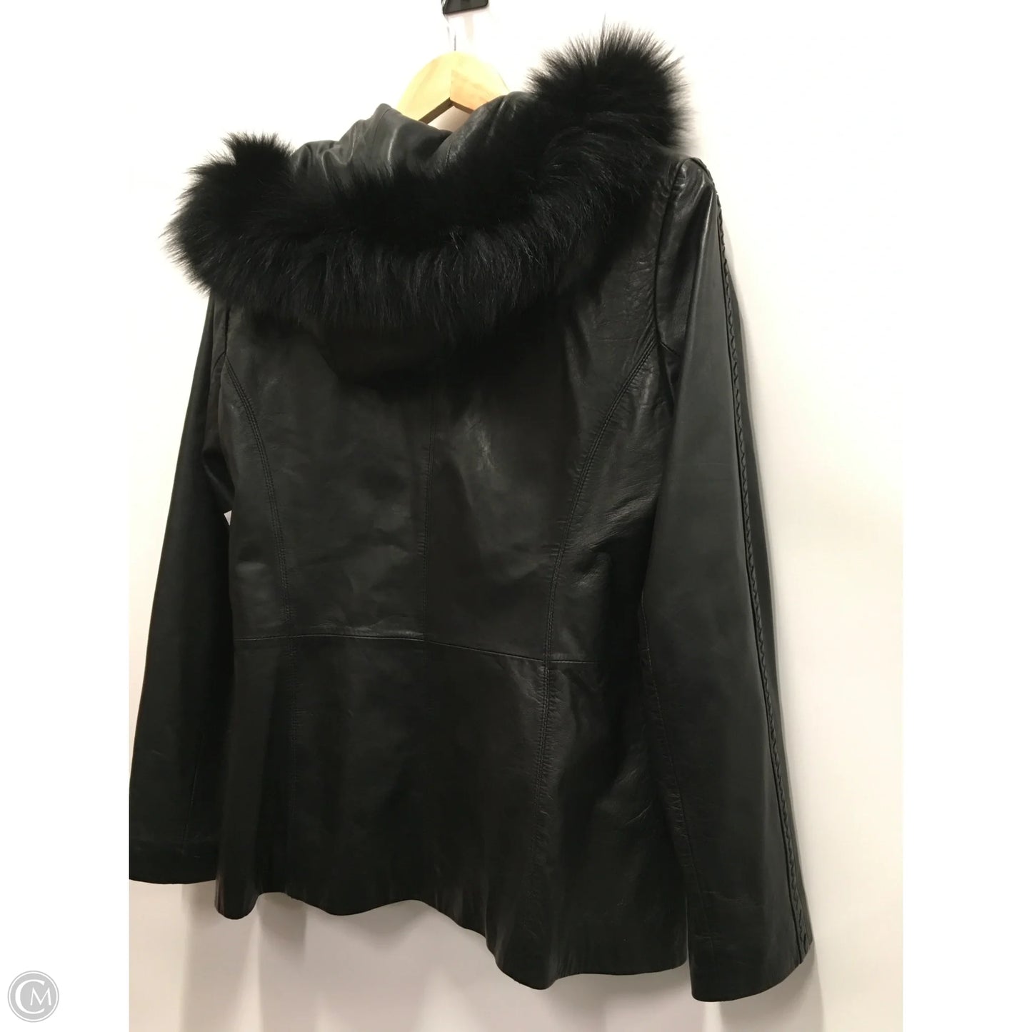 Jacket Leather By Liz Claiborne In Black, Size: M