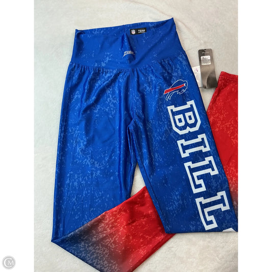 Athletic Leggings By Nfl In Blue Red & White, Size: L
