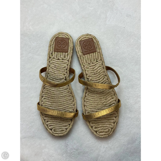 Sandals Designer By Tory Burch In Gold, Size: 10
